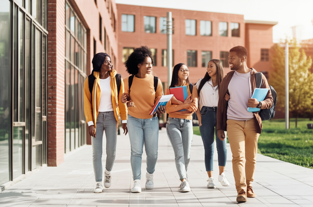 Diverse students at KIAT campus